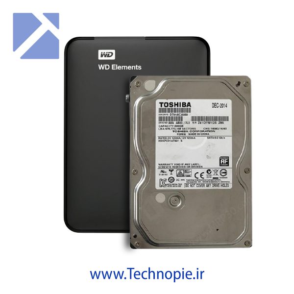 هارد اکسترنال توشیبا 500 گیگابایت + شش ماه ضمانت تعویض